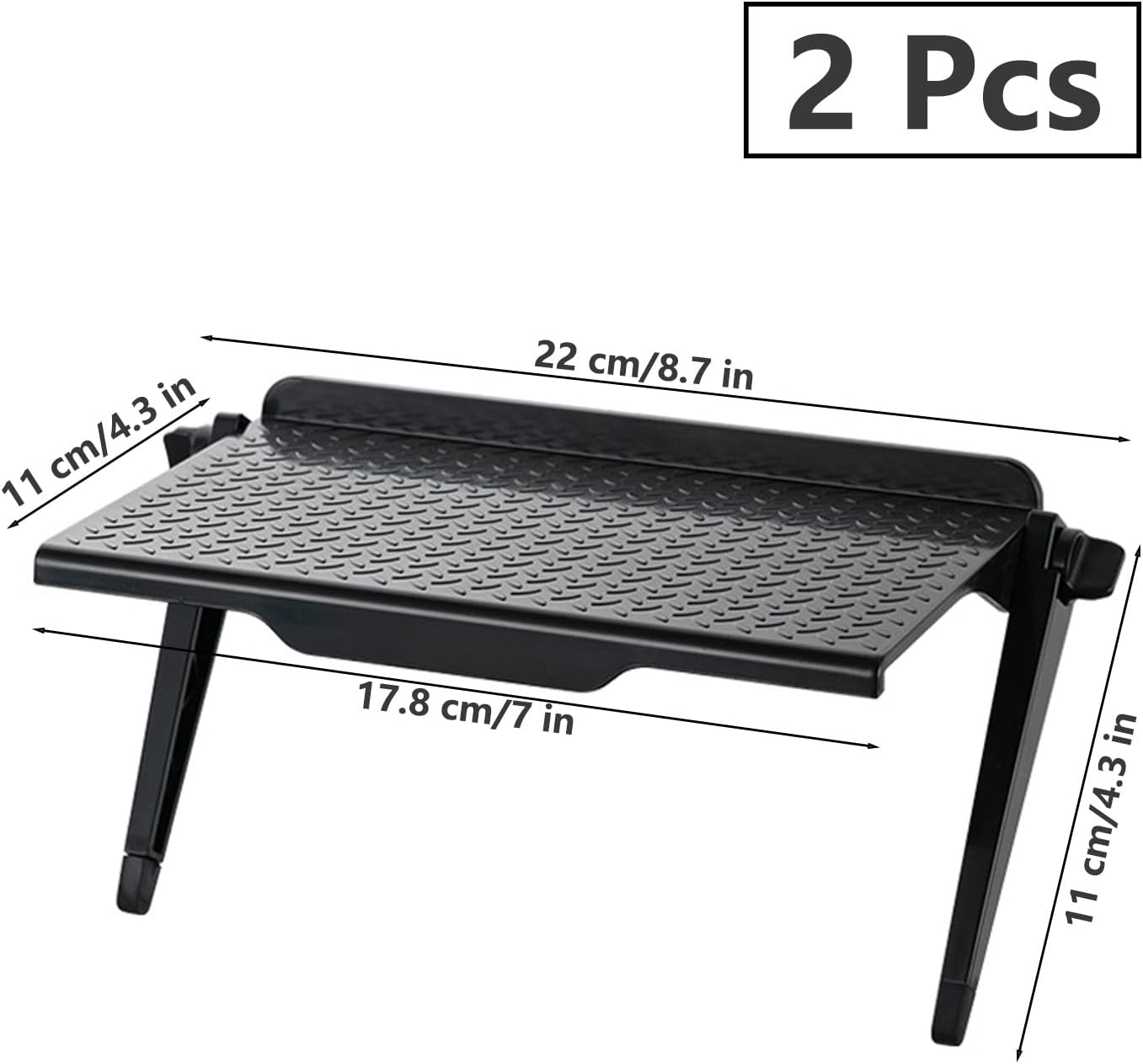 2 Pieces TV Top Shelf， Computer Screen Top Storage Bracket， Adjustable Monitor Top Shelf for Cellphone Stand， Streaming Devices， Media Boxes， Speakers， Game Console and Router - Image 3
